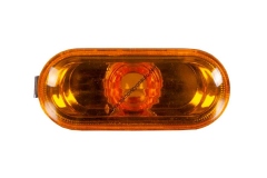 Chrome Base Orange Glass - Side Flasher for Golf 4 / Bora / Transporter T4 / Ibiza / Leon / Cordoba / Jetta / Passat / Toledo / Fabia / Altea / Sharan / Alhambra - 1J0949117 - 3B0949117B